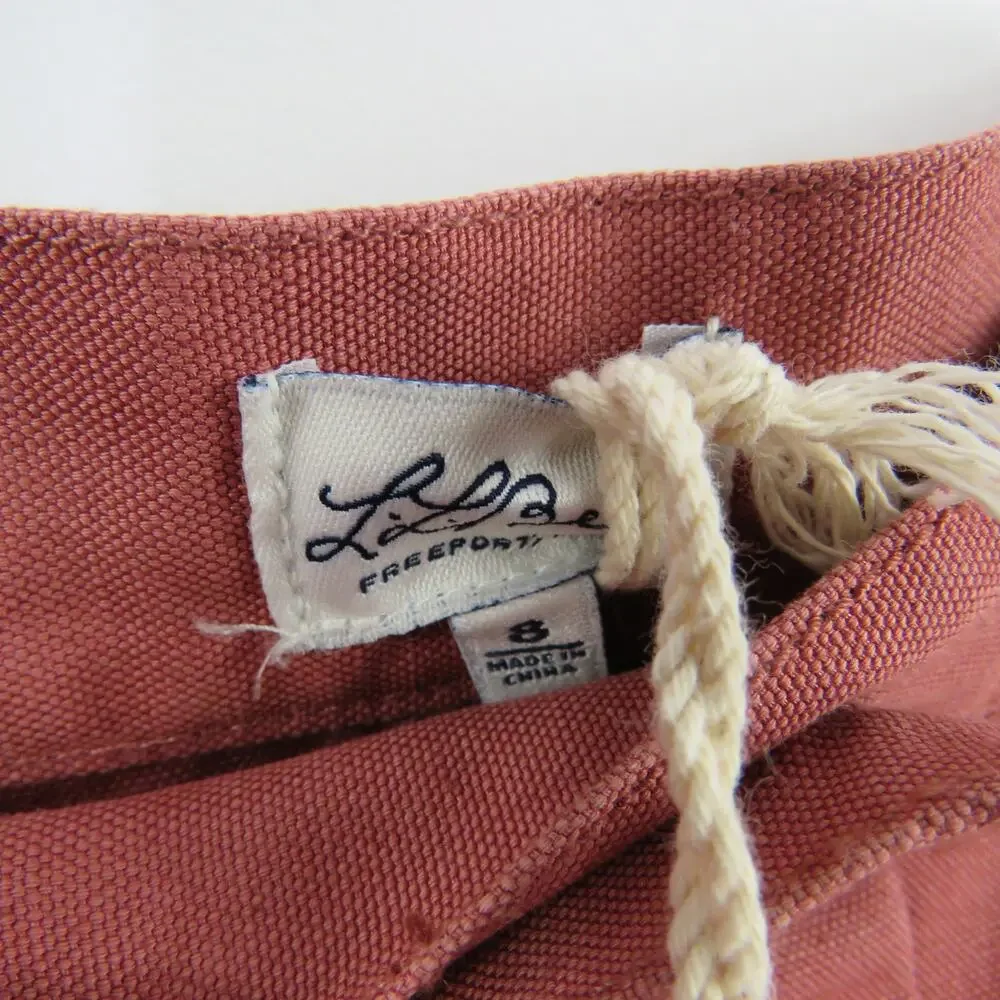 L.L. Bean Salmon Pink High Rise Button Down Skirt A-Line Mini Skirt Size 8 NWT